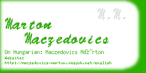 marton maczedovics business card